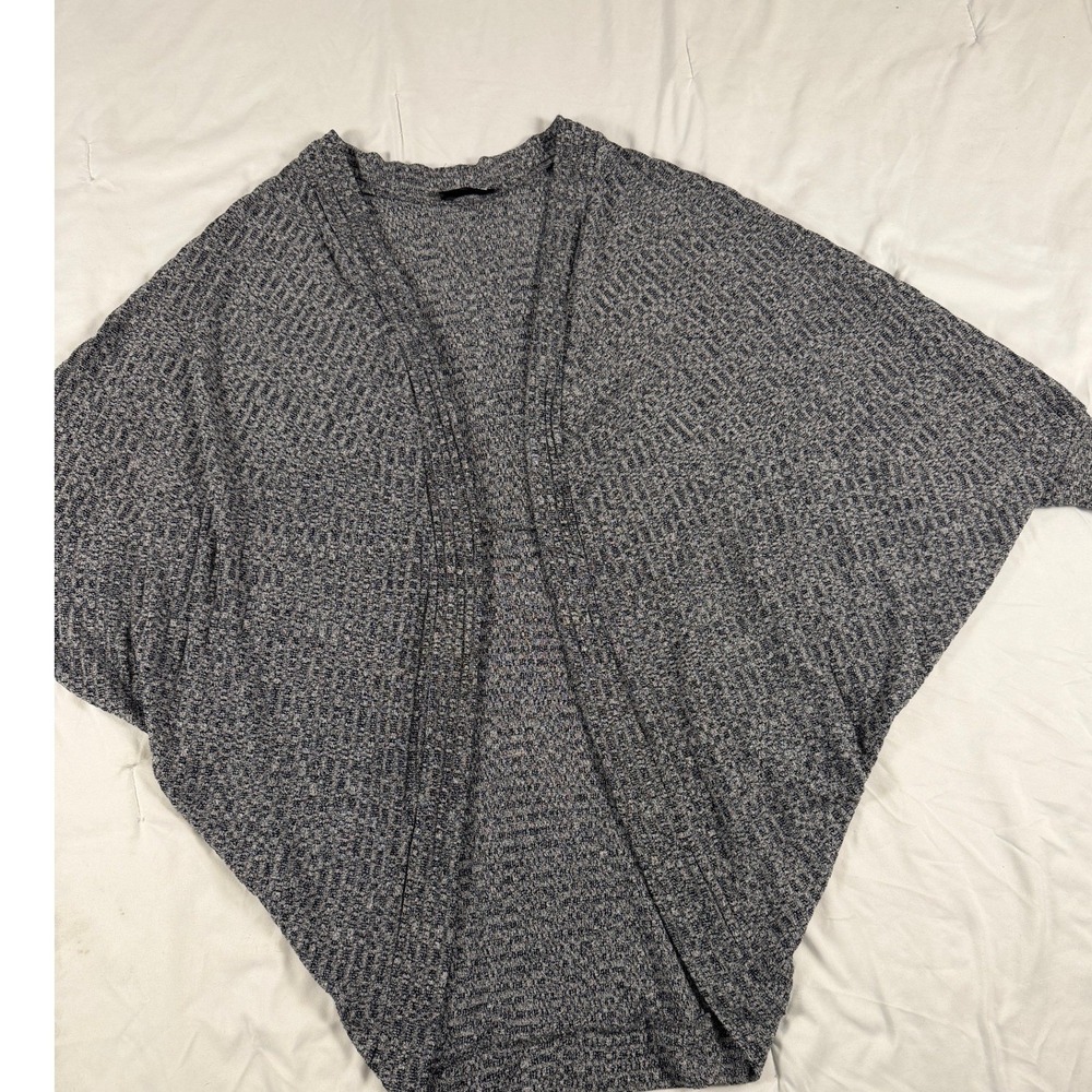 SHEIN Womens Small Navy Marled Batwing Open Front Cocoon Cardigan Sweater S